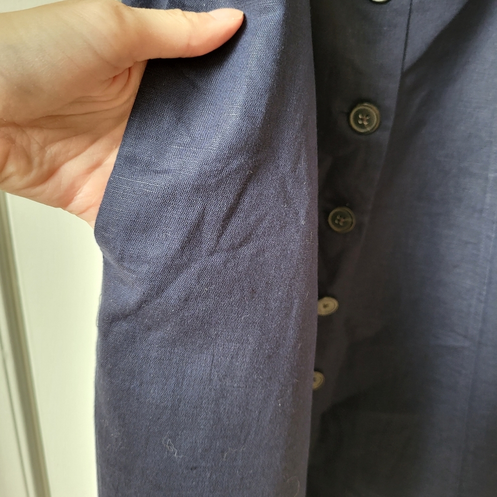 Gap Linen & Cotton Lined Dark Blue Dress with Pockets, Size 6, New With Tags - Picture 5 of 10